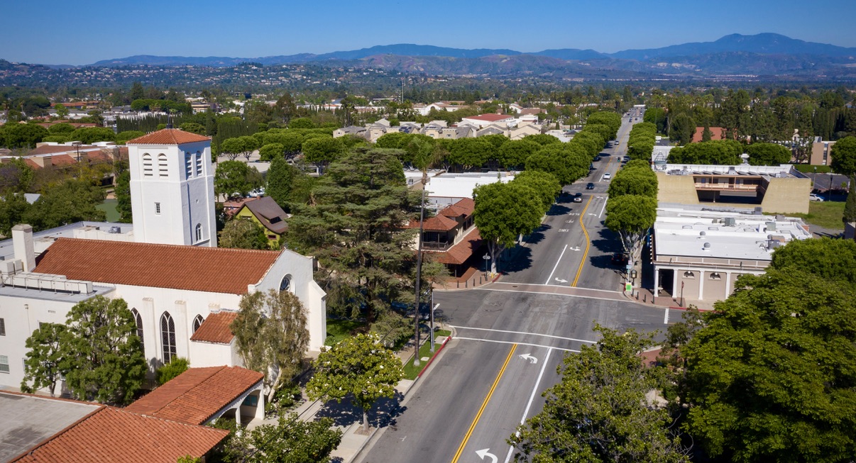 Aerial panorama of Tustin, California